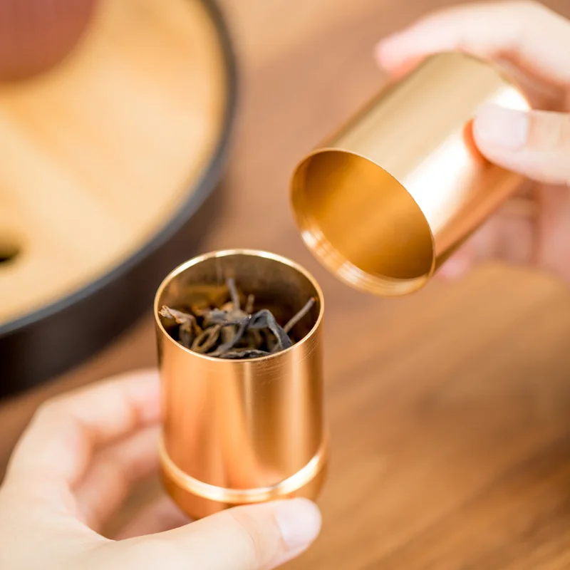 Wholesale printing gold tea aluminum containers eco friendly seal coffee tin can matcha jar aluminum container with lid