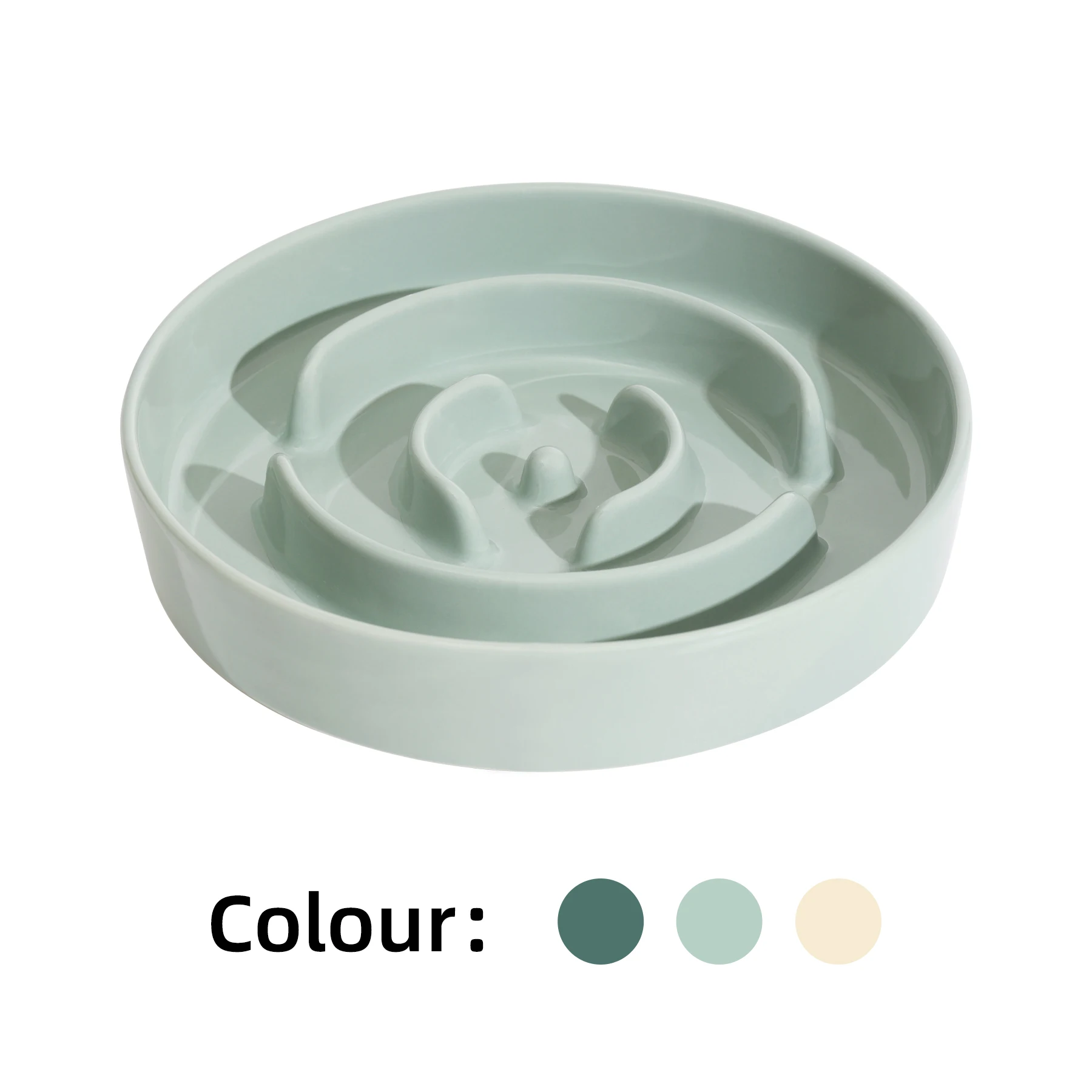 2024 New Anti-Slip Special Design Ceramic Slow Feeder Pot Dog Bowls Dog Cat Slow Feeder Ceramic Bowl with Stand