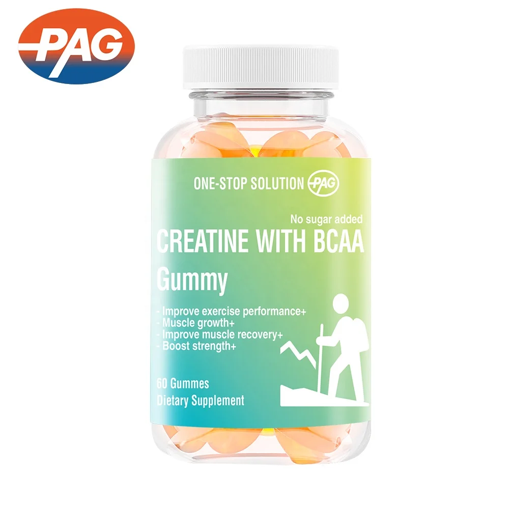 Private Label Creatine Monohydrate Pro Gummy Sport Supplement  Muscle Build Creatine Monohydrate 5G Bcaa Gummies