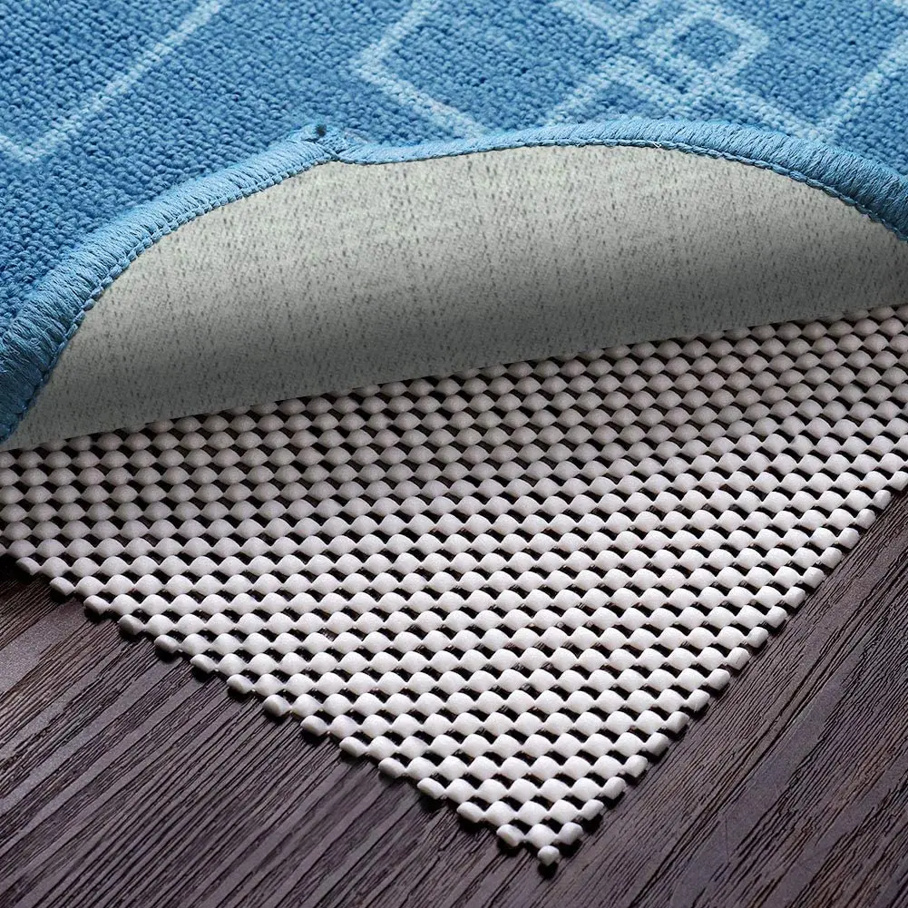 Non-slip pvc mesh mat for hardwood floors indoor or outdoor soft underlay mat rug pad for carpet