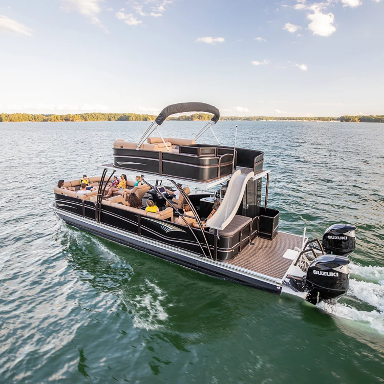 Luxury Aluminum Electric Boat Floating Fishing Pontoon Boat Engine Houseboat Water Taxi