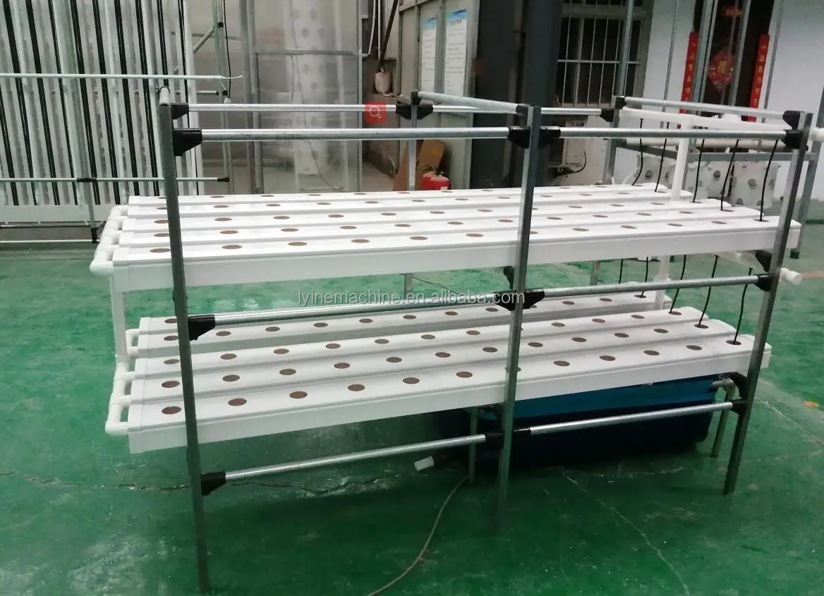 Agricultural greenhouse hydroponics shelves system indoor nft pipe gully for Lettuce high quality PVC Tube
