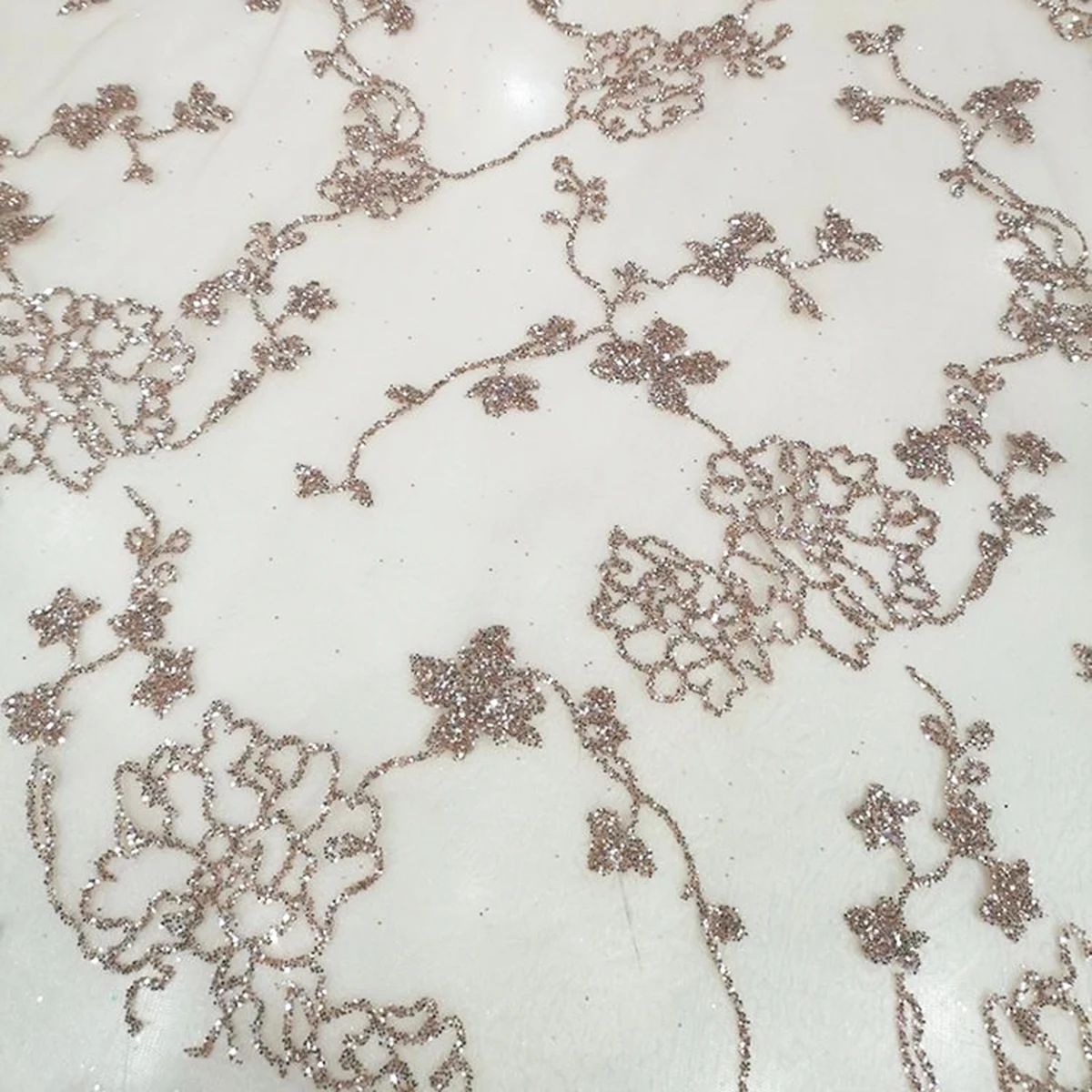 Горячая Распродажа, французское белое свадебное платье с цветочным узором, блестящее свадебное платье, ткань, элегантное Тюлевое кружево с блестками цвета розового золота для женщин