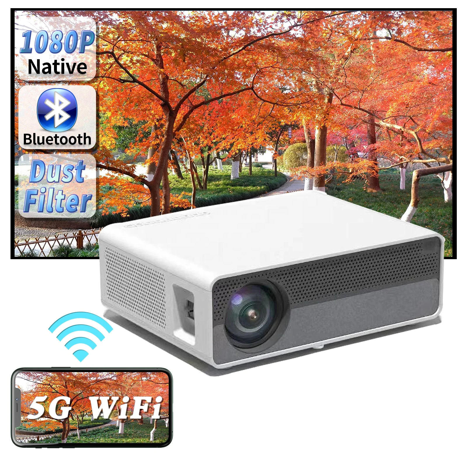 HD Mini Projector A40 Native LCD Android WiFi Projector Video Home Cinema 3D Smart Movie Game Proyector