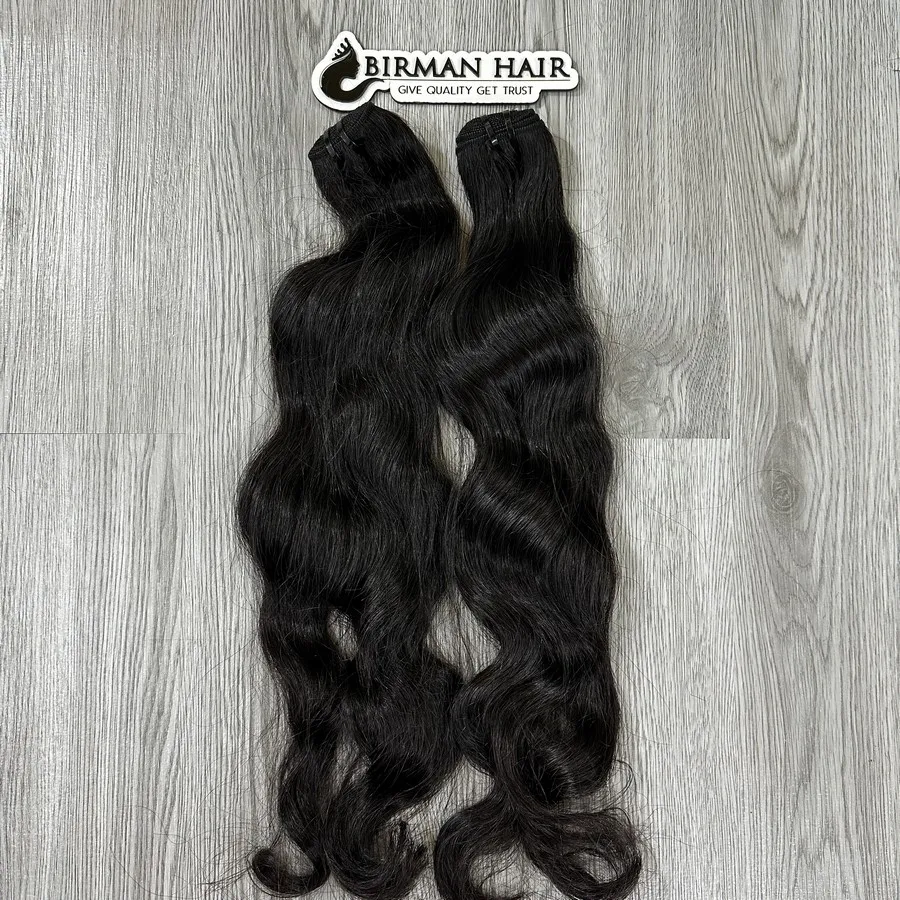 Custom Cuticle Aligned Virgin Russian Hair Extensions Silky Straight Wave Style Machine Double Weft Genius Weft Raw Material