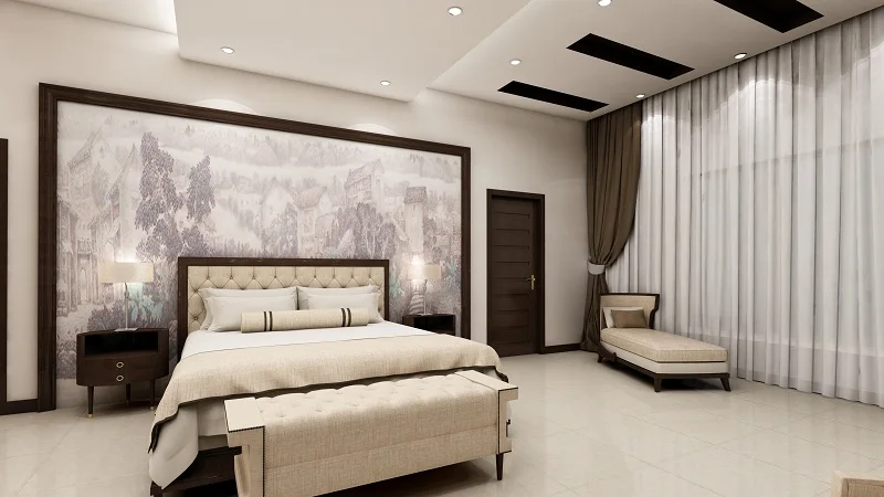 Customized Modern Design Royal Villa Bedroom Furniture Bed Set