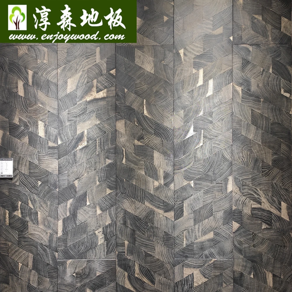 End Grain Wood Flooring Herringbone Pattern Chevron Design Wall Panel Decoration Wood Panel