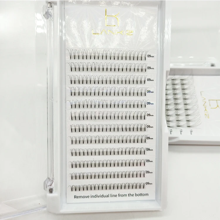 
6D 0.07 D Curl Fan Eyelashes Volume Lashes 6D Premade Volume Fans Heat Bonded Short Stem 6D Eyelash Extension 