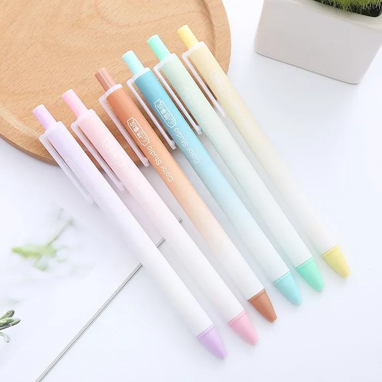 New Arrivals colorful plastic pen customized logo press pen 0.5 promotional gel pen