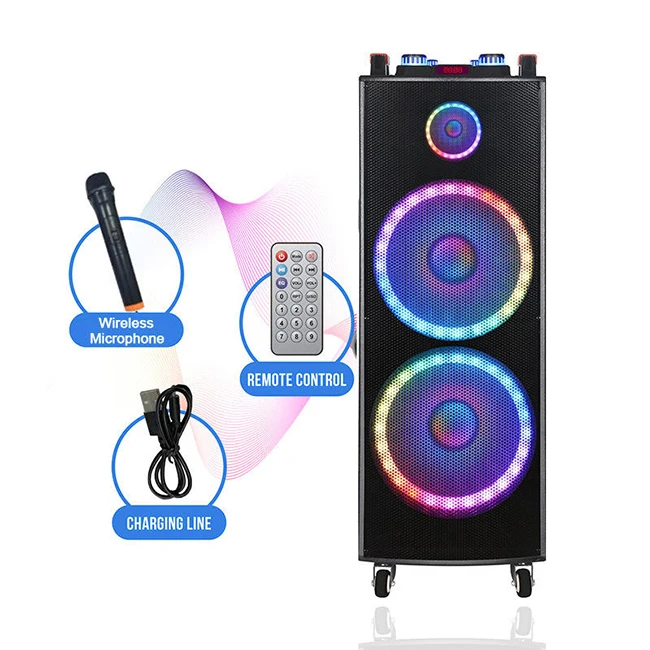micro big bass outdoor pa waterproof mini blut ooth dj sound system powered speakers portable with wireless microphone