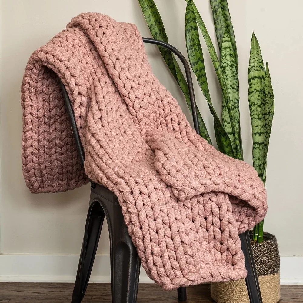 Custom Weighted Blanket Knitted Premium Weighted Blanket Throw No Fillers Heavy Cooling Soft Material Knit Blanket Custom Cotton