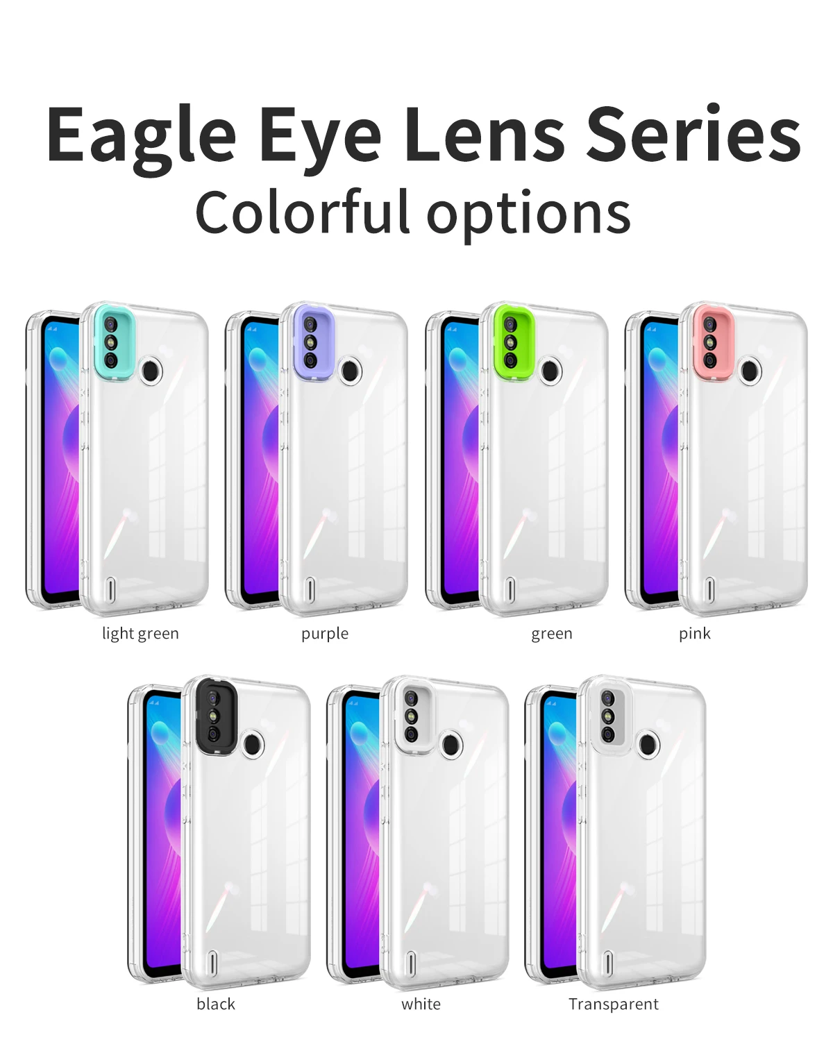 Case for Tecno transparent Eagle eye lens series mobilephone Silicone TPU Cover Shockproof phone Case for spark6 GO CAMON16 PRO