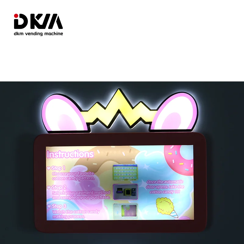 DKM Hot Selling Commercial Robot Fully Automatic Sugar Cotton Candy Floss Vending Machine