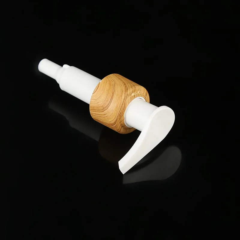 24/410 water transfer print cap wooden look deco  lotion pump 28/410 shampoo pump