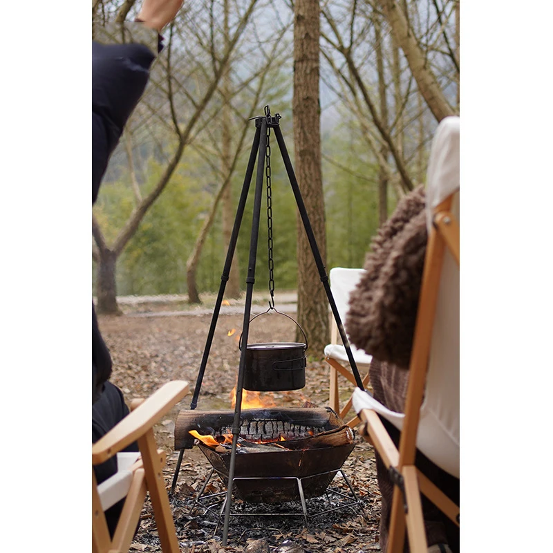  Stainless Steel Barbecue Grill Outdoor Camping Portable Foldable Wood Stove Household Hexagonal