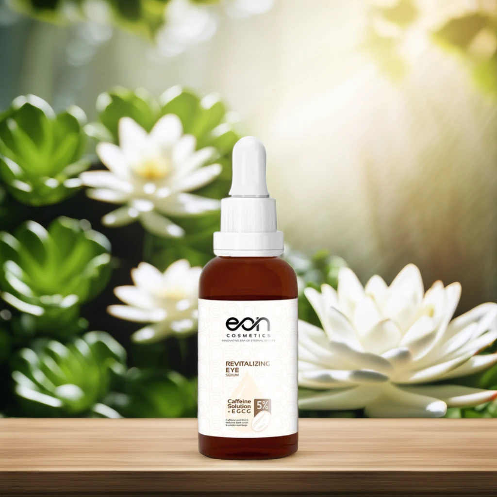Vegan Cream Eye Serum with Caffeine EGCG Niacinamide Formula Brightens Revitalizes Eyes Reduces Dark Circles Puffiness Eye Bags