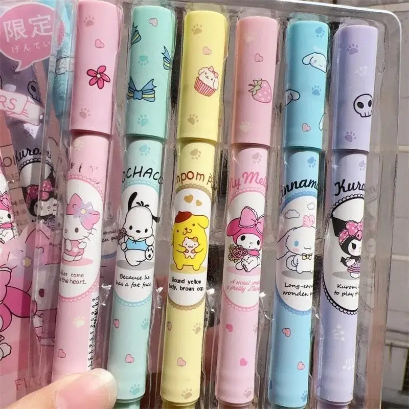 Wholesale Anime Highlighter Pen KT Cat Melody Marker Pen Cartoon Student School Supplies Office Stationery Gifts
