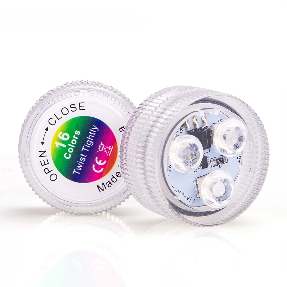 3 шт. smd5050 rgb батарея Мини Погружные светодиодные лампы с дистанционным управлением в водонепроницаемые ip68 для вечеринки/свадьбы украшение