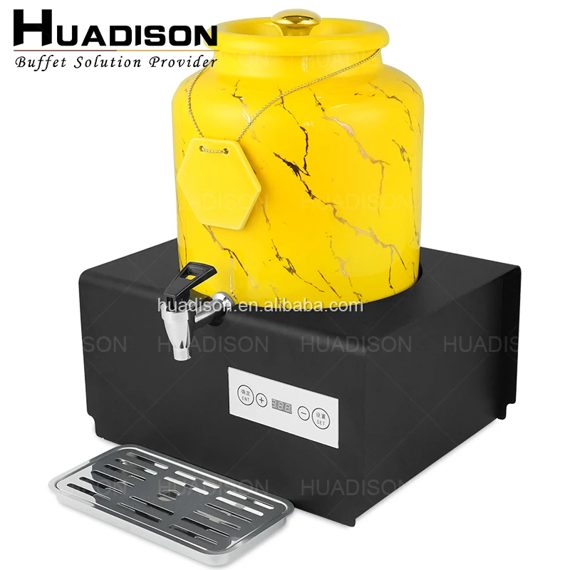 Huadison hotel commercial hotel buffet adjustable temperature beverage juice dispenser electric heating ceramic milk dispenser