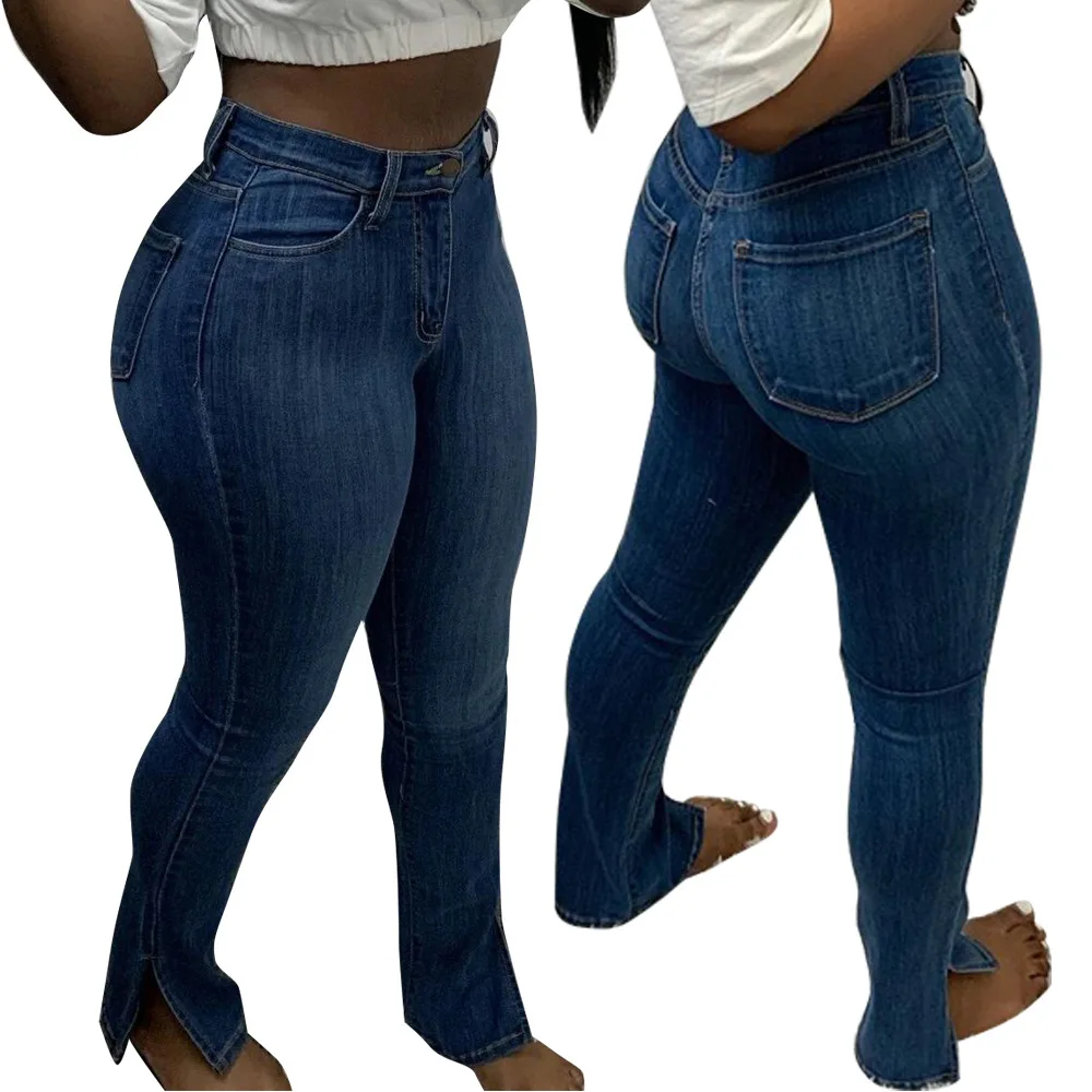 wholesale women fashion high waist skinny denim fabric pant black stylish jeans in bulk