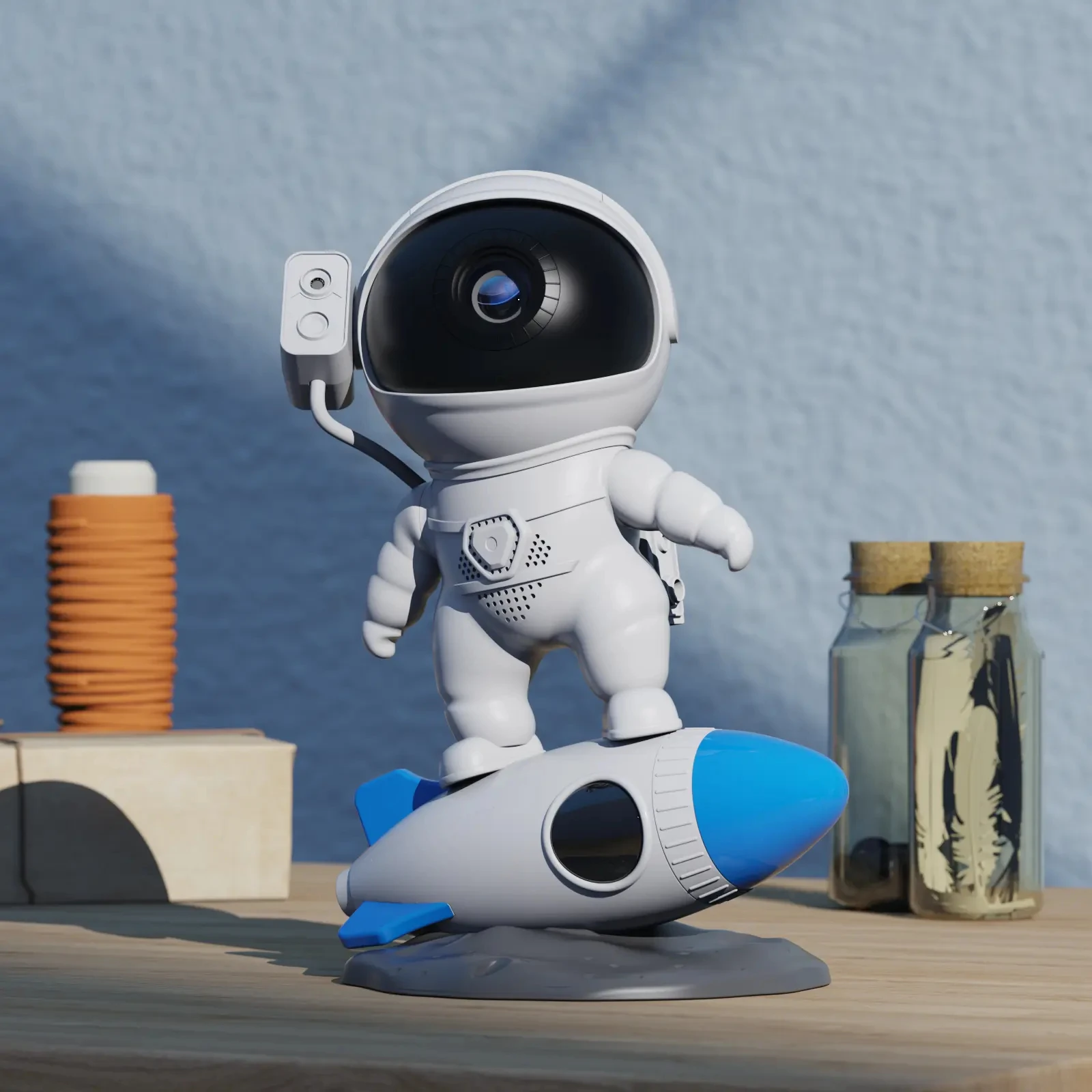 Rocket Spaceman Astronaut Star The Milky Way  Projector Night Light Focusing 12 Films LED Projection Laser The Milky Way Robot L