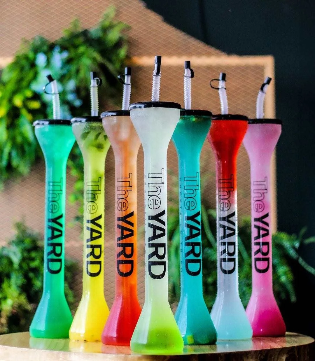 700ml/1000ml  long neck plastic containers cocteles las vegas plastic cup dispos slushy fruit infused drinks cup for event