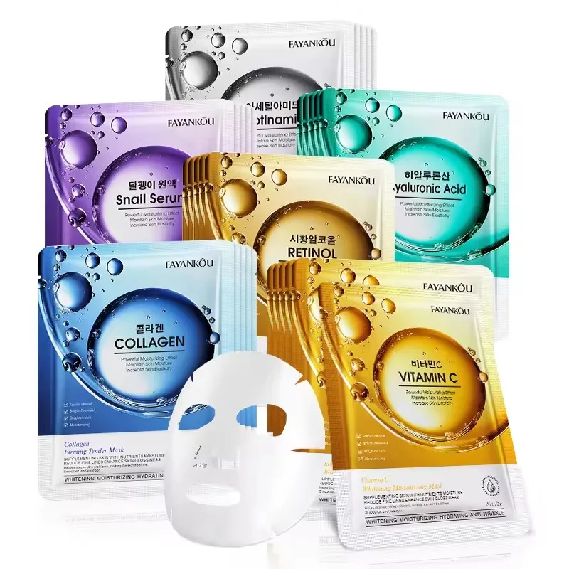 OEM ODM FAYANKOU Vitamin C hyaluronic acid Hydrating Soothing Sheet Masks for Skincare