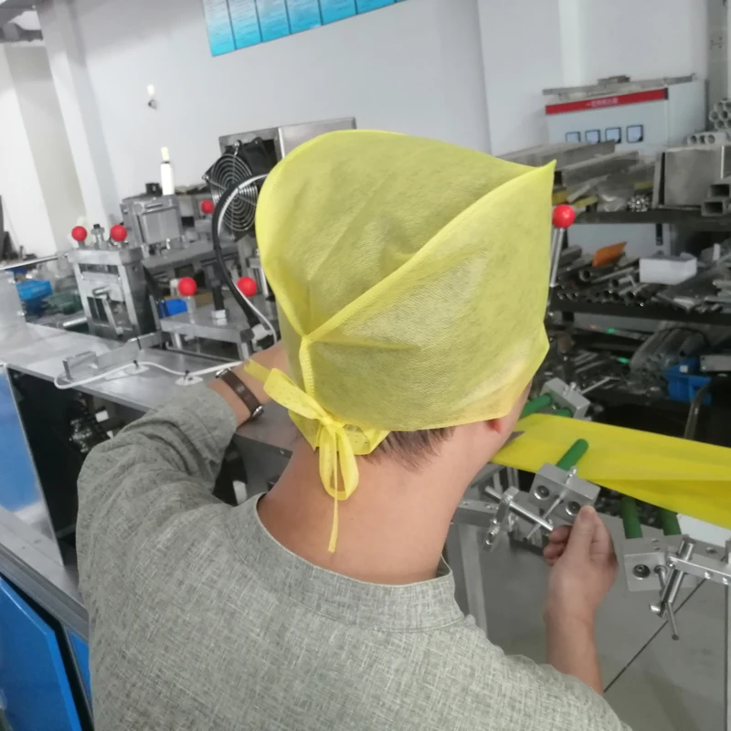 Full Auto High Speed Non-woven Cap With Tie Medical Disposable Doctor Cap Making Machine