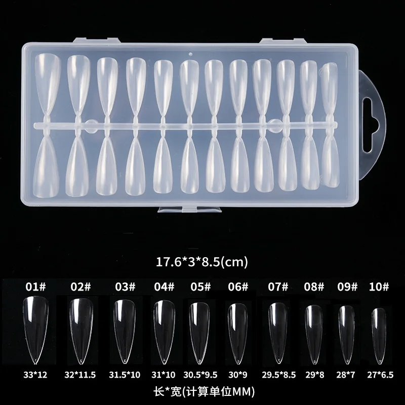 Manufacturers Nail Shop 240 Pieces/Boxed Manicure  Ultra-thin Seamless Full-stick Nails Transparent False Nails