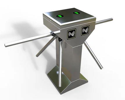 Unique Feature 304 Stainless Steel Double Motor Face Recognition RFID Card Access Control System Tripod Turnstile For Buildings