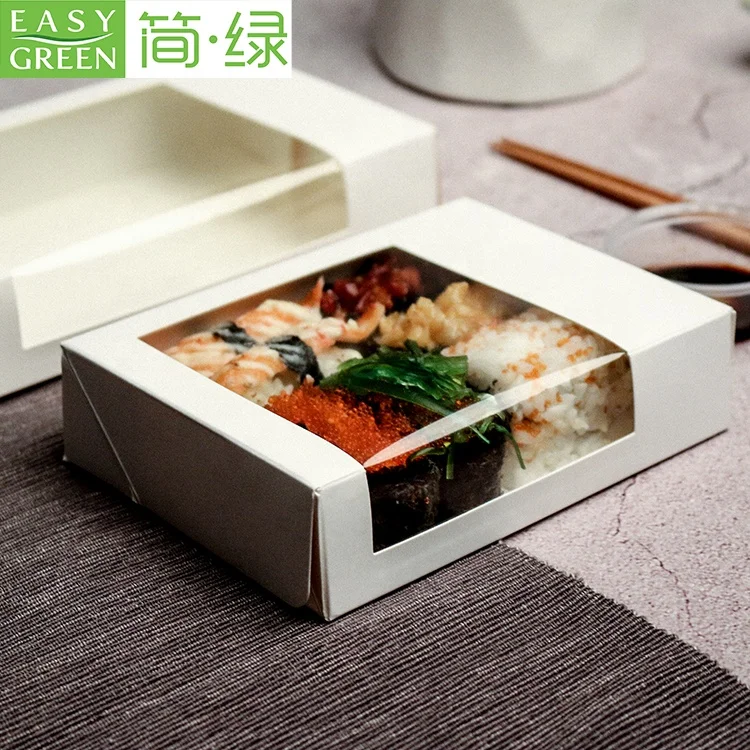 Easy Green Disposable paper sushi takeaway box with Window
