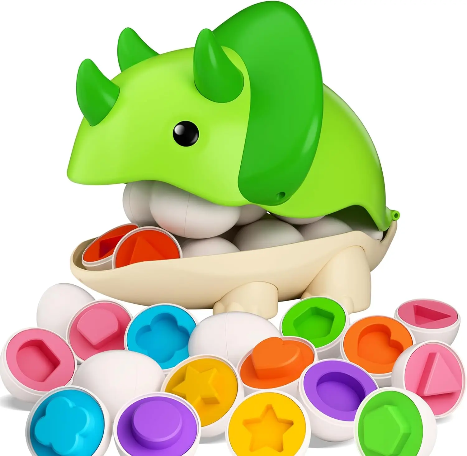 Toddler Dinosaur Matching Egg Toy Kids Learning Montessori Color Shape Sorter Puzzle Baby Fine Motor Educational Travel Game