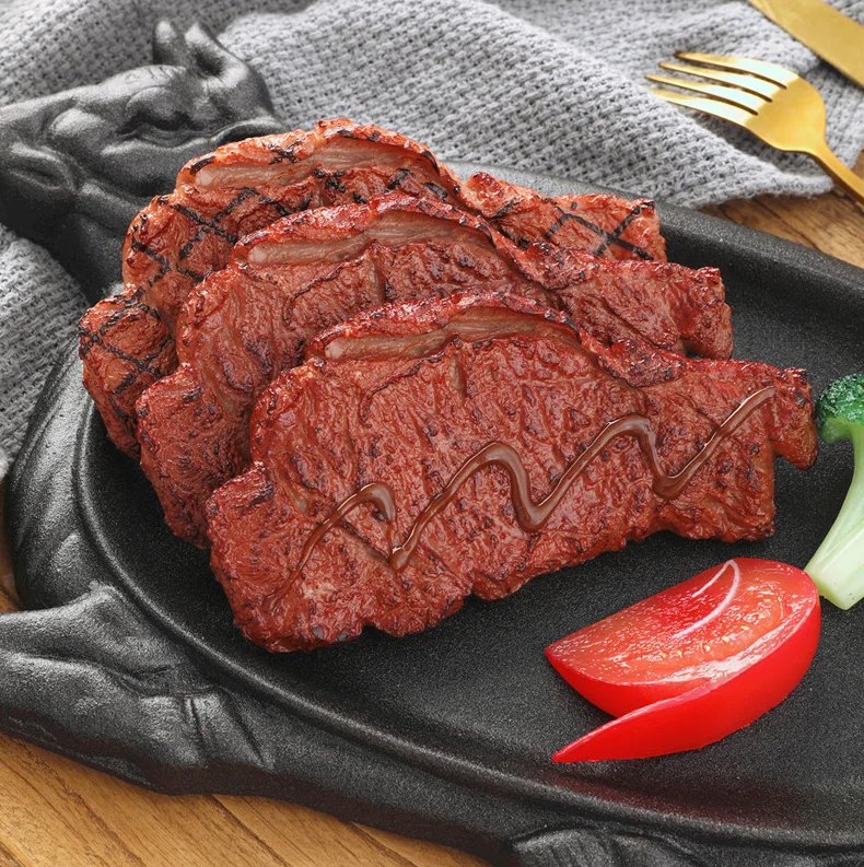 Artificial Steak Simulation Food  Cooked Roast Beef Meat Home Kitchen Market Display Photography Props