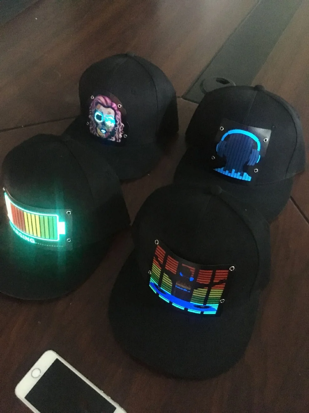 Hot Sale Creative Dance Custom Flashing baseball light up EL Panel hats Sound activated LED party Cap