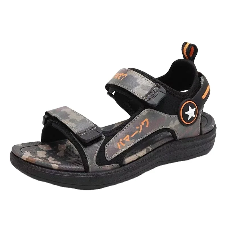 2024 new Children outdoor beach sandals boy kids PU leather hiking sandal shoes for kids non-skid summer sandals boy