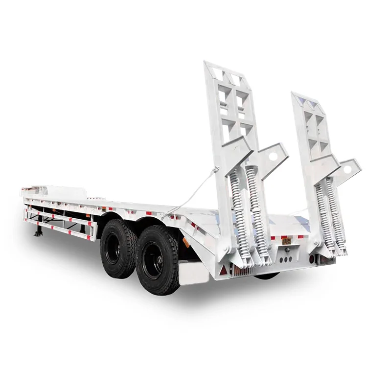 Factory Direct Sales 2 Axles  30 ton  Low Bed Loader Truck Semi Trailer