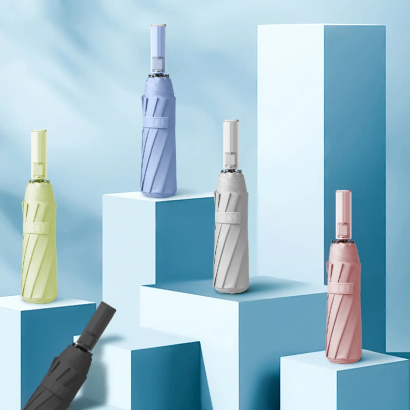 24k Fully Automatic Reinforced Lady Foldable Umbrella Large Windproof Sunshade 3 Folding Umbrella