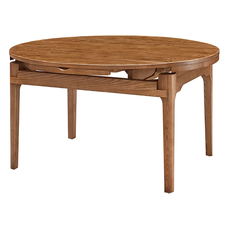 Wholesale eco friendly home furniture italian large foldable dining table extendable solid wood circle table