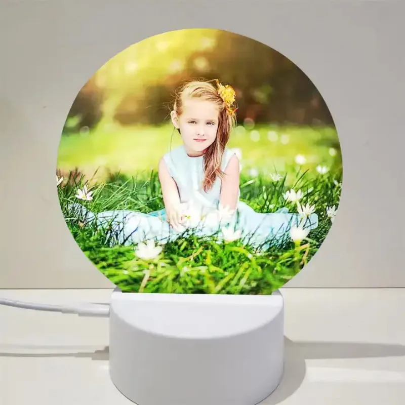 High Quality  Different Shape Acrylic Photo Panels Night Lamp for Desktop Display Sign Sublimation Blank Frame for Gifts
