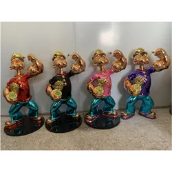 Famous Art Decoration 4 Colors Small Popeye Statue Resin Popeye Sculpture Home Decoration