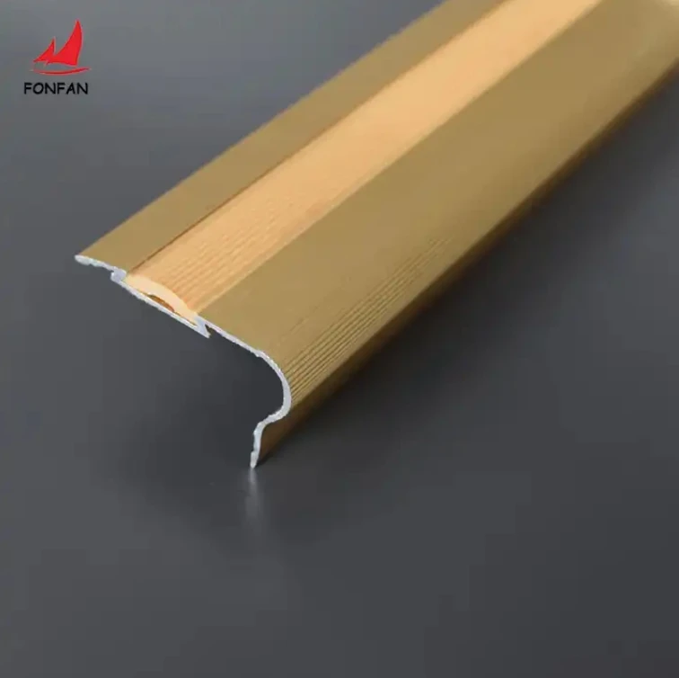 Non-Slip Protection Strips Glod Sliver Rubber Anti Slip Stair Nosing Edge Trim Seal Protective Strip