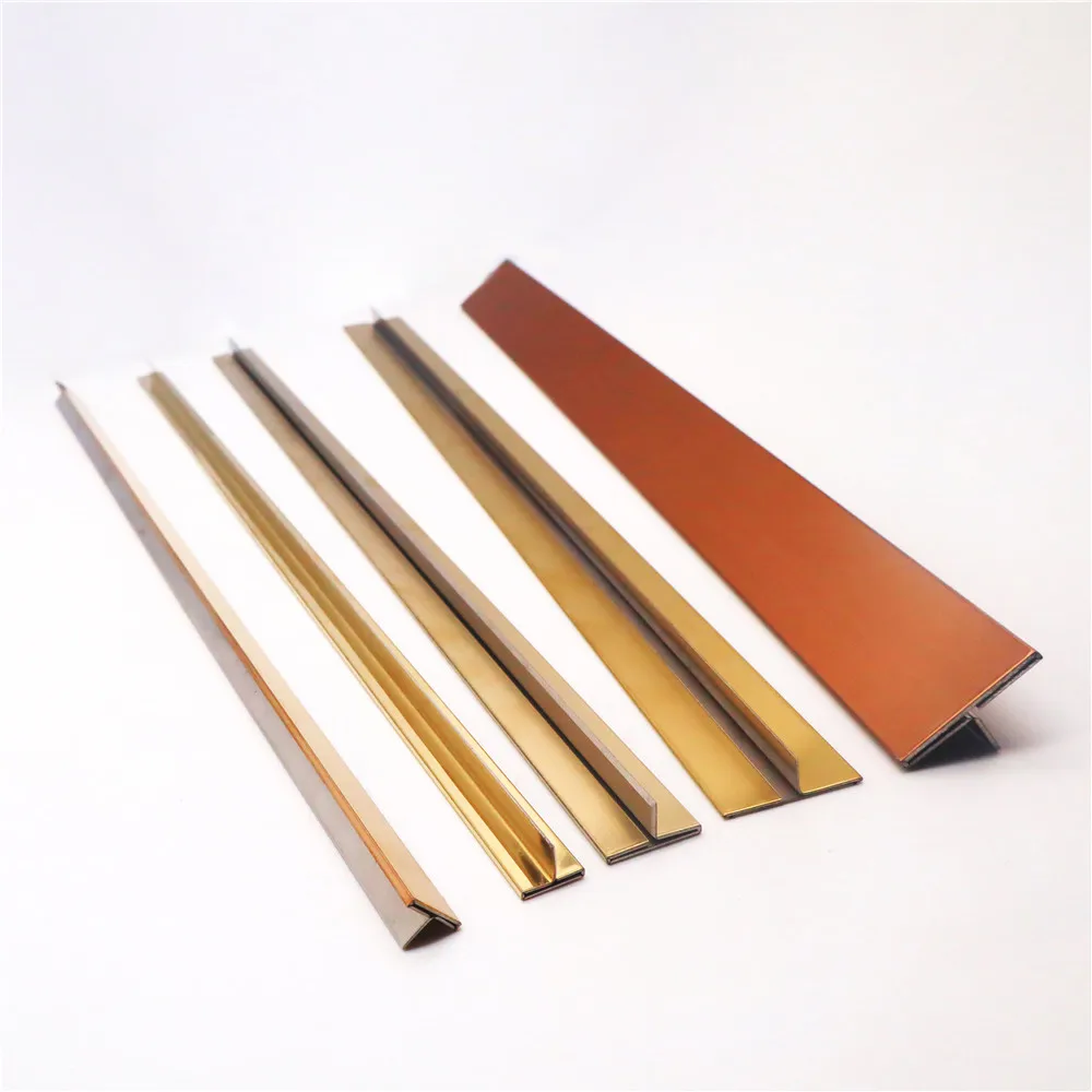 steel Customized silver corner trim stainless steel brass strip T-shape ceramic tile angle