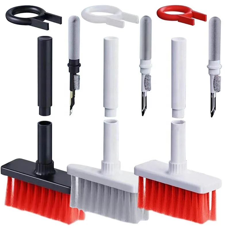 Multifunction set keycap puller PC computer brush bluetooth earbuds cleaning pen 5 in 1 keyboard earphone cleaner