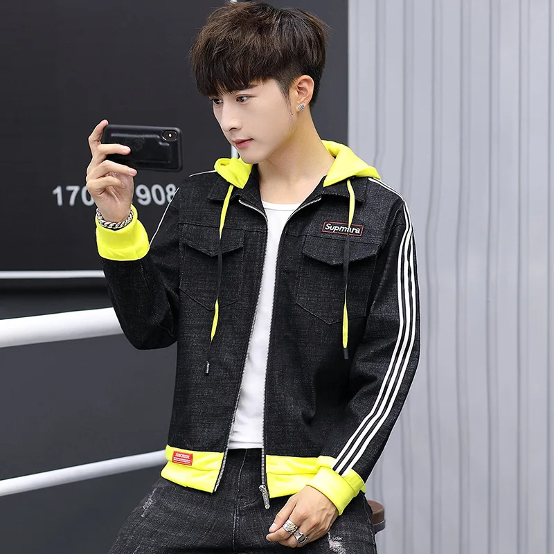 Chinese factory red jeans men shirts black jacket men jean jacket set