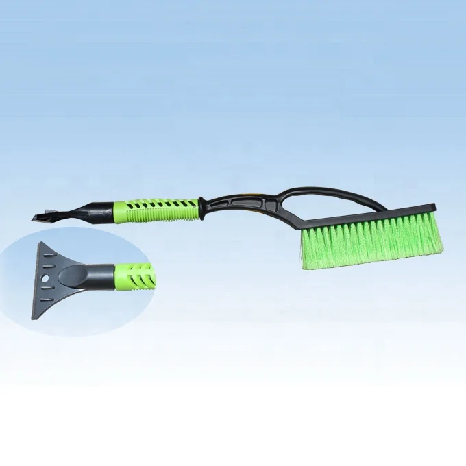 Plastic snow brush with ice scraper