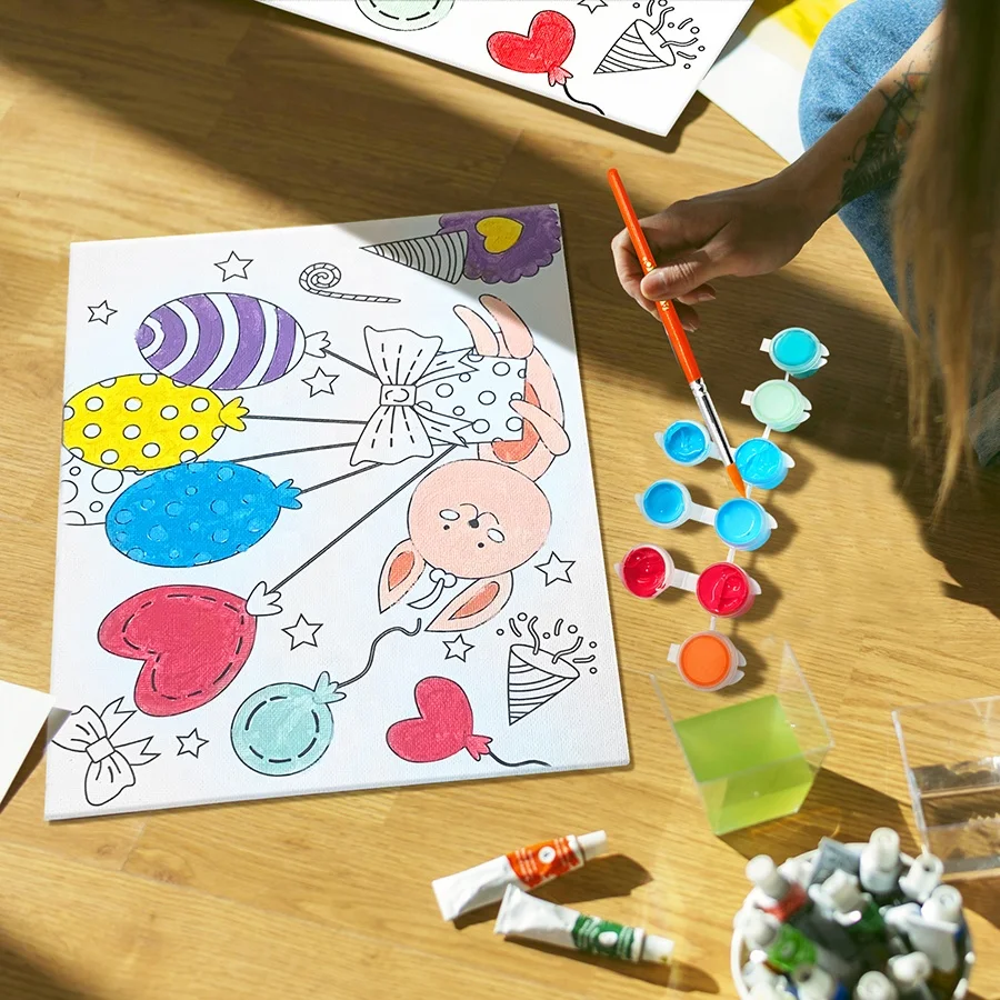 AUREUO Non-toxic Creative Dream Fantasy Themed Girl Kids Kits DIY Painting By Numbers Set