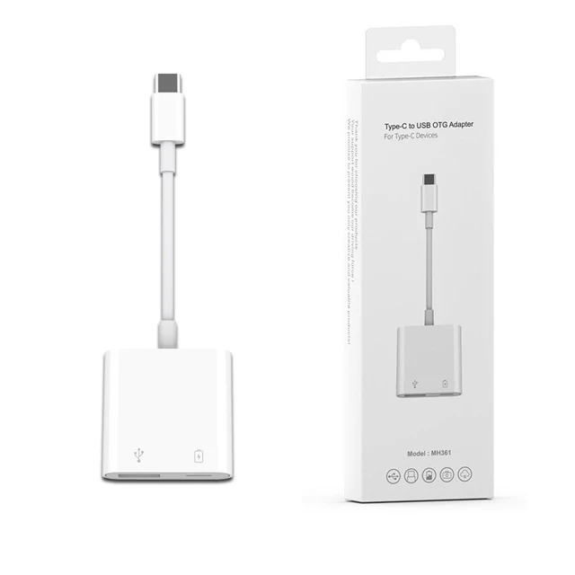 Адаптер OTG 2 в 1 переходник с Type-C на USB 3 0/USB C 18 Вт для быстрой зарядки Xiaomi 10
