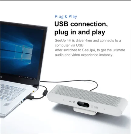 Hot Sales Ultra High Definition 4K conference Web Camera with Zoom USB Streaming  PC Webcam