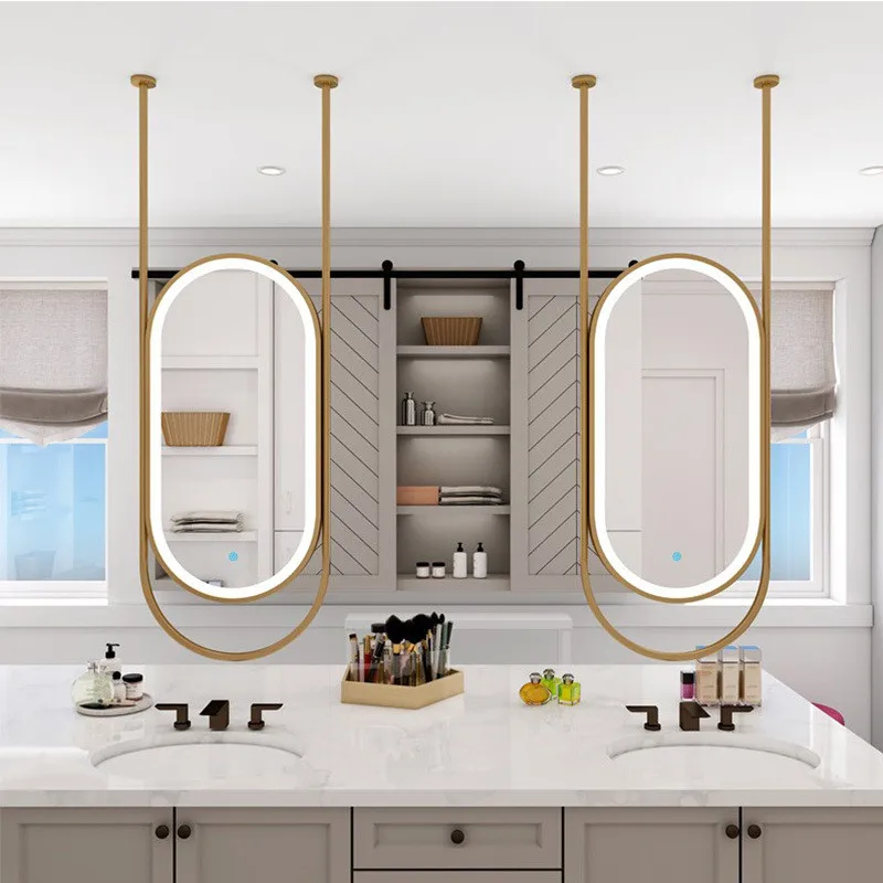 CE certificate salon Bathroom smart simple bathroom European sensing hotel toilet hanging led mirror