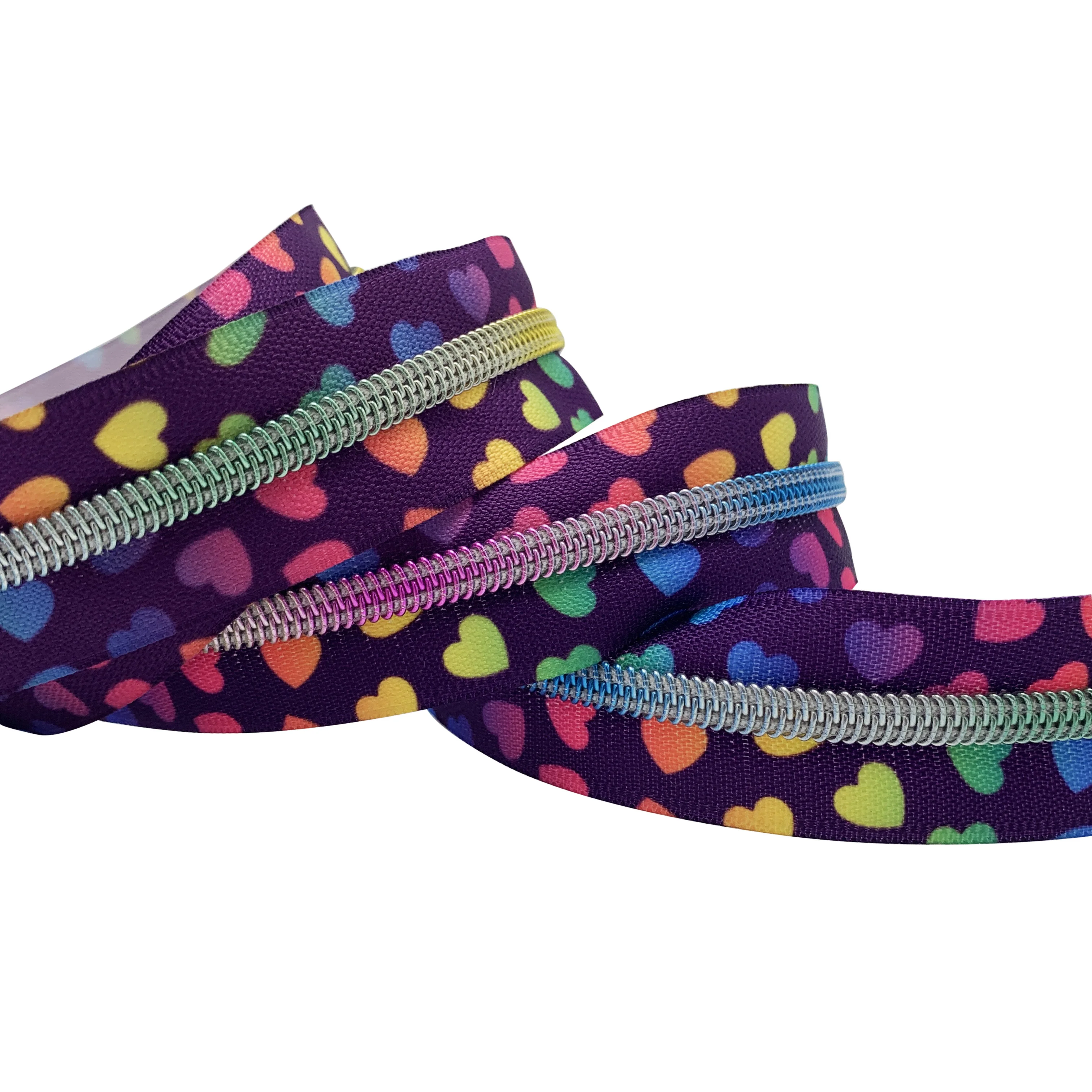 Multi-Color colorful tape nylon teeth zipper new design #5 nylon zipper tape for sew bags